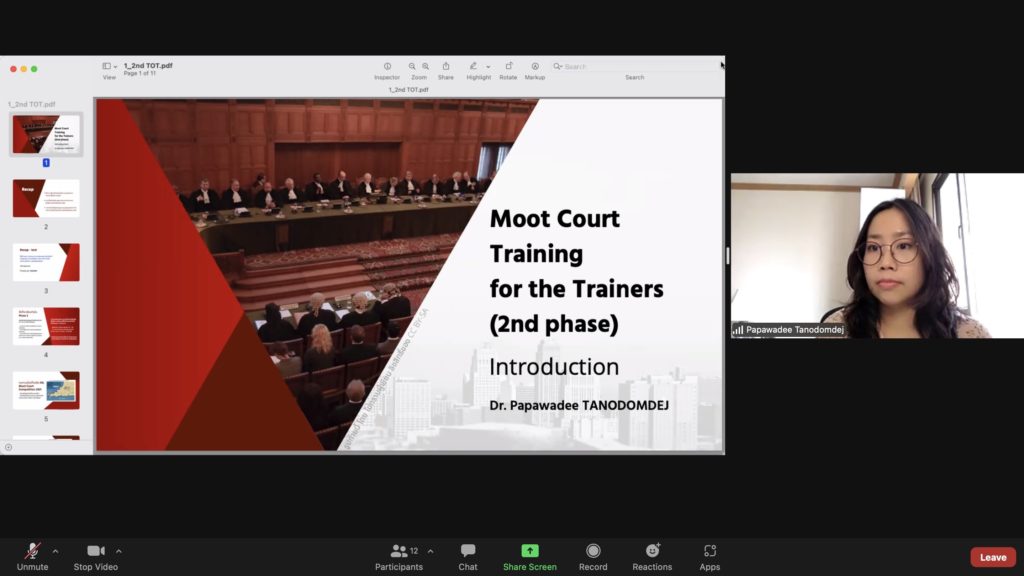 Moot Court Training of Trainers Part 2, 1-24 March 2022